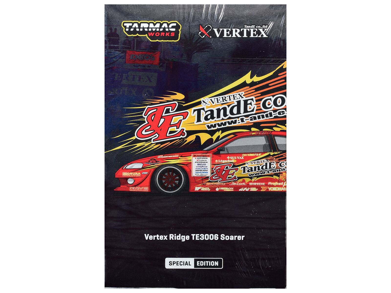 TARMAC WORKS  
TandE co., ltd  
VERTEX  
ENJOY  
VERTEX VERTEX CO SE TandE www.t-and-e  
CARRET&Z AUTORALI - BEEKS SUEVAX 1000 +Lgerfort DIENTER XVERTEX GOODYTEAM ONSM TandE C SURVER MICONONCOMMEROMOURCH BORUXA EE www.t-and DoLuck BRIDE Project NAYS YF OBERO ON 478 YOKOHAN  
Vertex Ridge 06 Soarer  
SPECIAL EDITION
