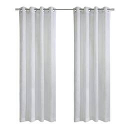 Commonwealth Home Fashions - Thermaplus Margot 100% Blackout Subtle Textured Geometric Pattern Grommet Curtain Panel 52" x 108" - White
