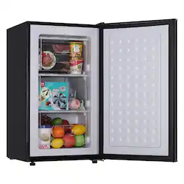 Loheer - 2.8 Cu. Ft. Compact Upright Freezer with -9.4°F Deep Freeze and Mechanical Control - Black