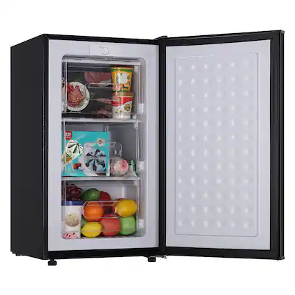 Front. Loheer - 2.8 Cu. Ft. Compact Upright Freezer with -9.4°F Deep Freeze and Mechanical Control - BLACK.
