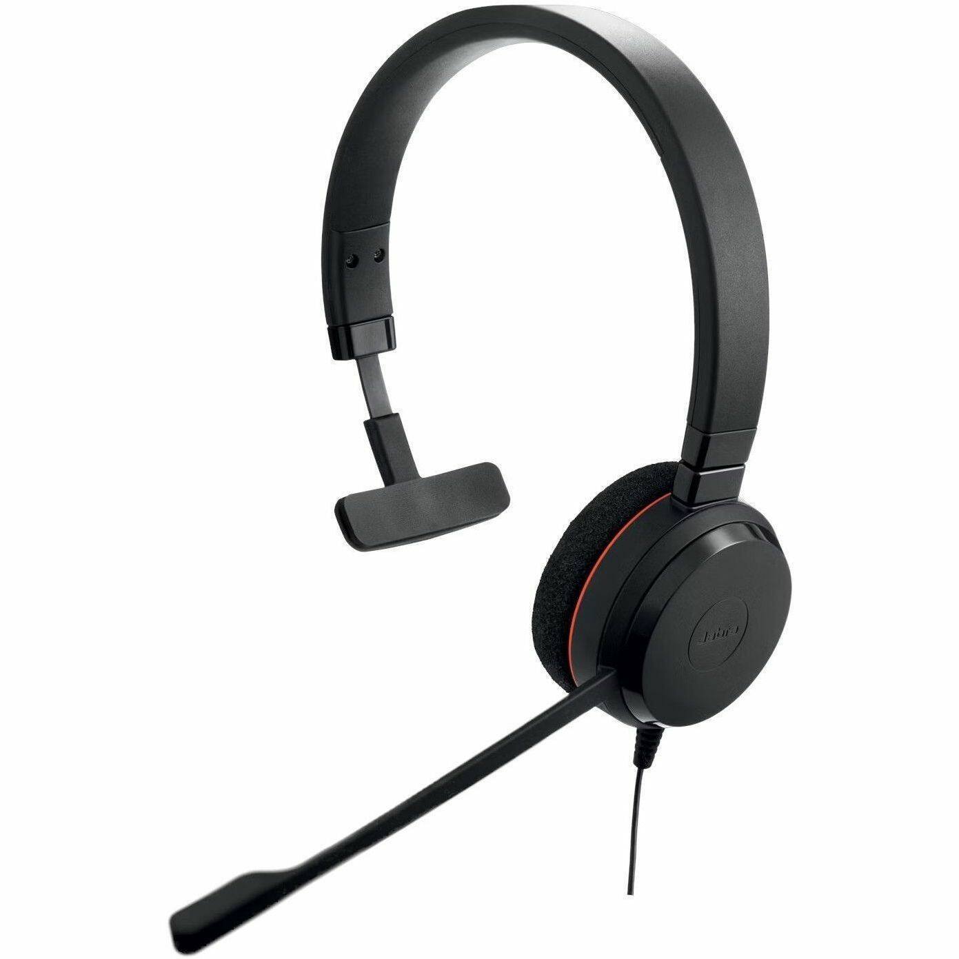 Alt View 1. Jabra - Jabra Evolve 20 Headset - Mono - USB Type C, USB Type A - Wired - 20 Hz to 20 kHz - Over-the-head, On-ear - Monaural - Red.