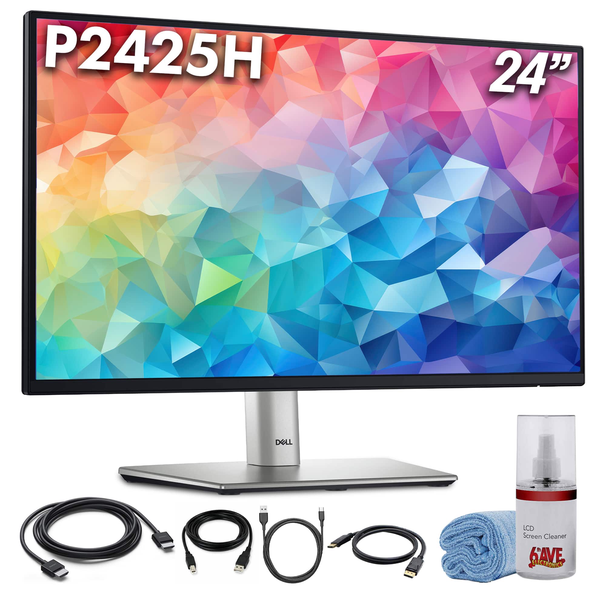 Dell - P2425H 24" Full HD, (1920 x 1080) Display, 16:9 IPS, LED, 100Hz Monitor Bundle - Black