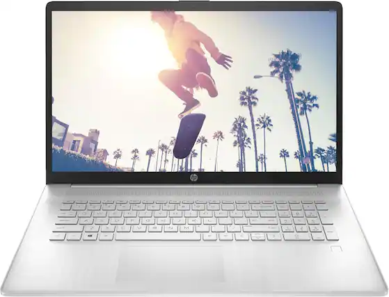 Front. HP - 17T-CN300 17 Laptop i5-1334U 12GB RAM 512GB SSD Windows 11 Home - Silver.