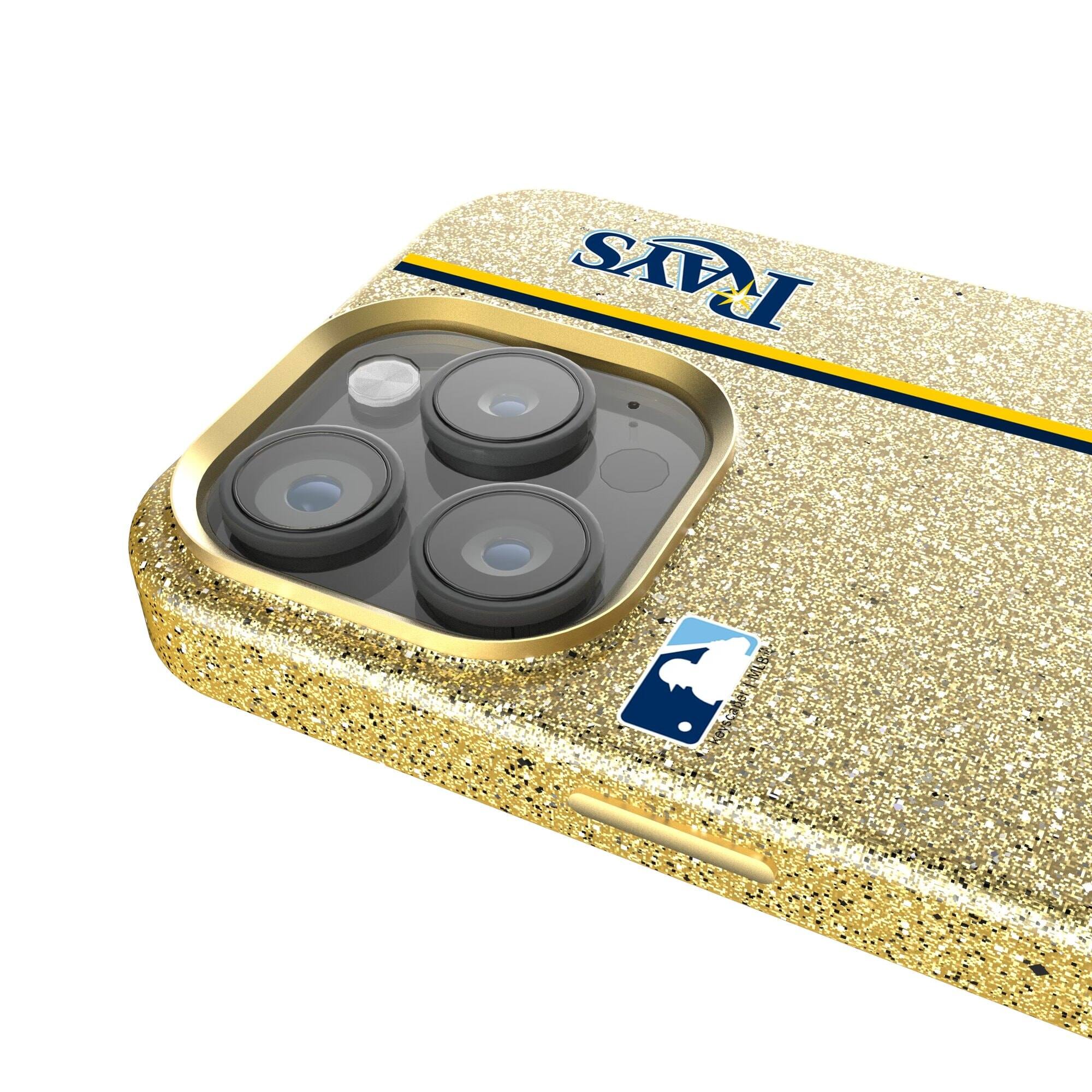 Alt View 3. Keyscaper - Tampa Bay Rays iPhone Bling Case - 14 Pro - Gold.