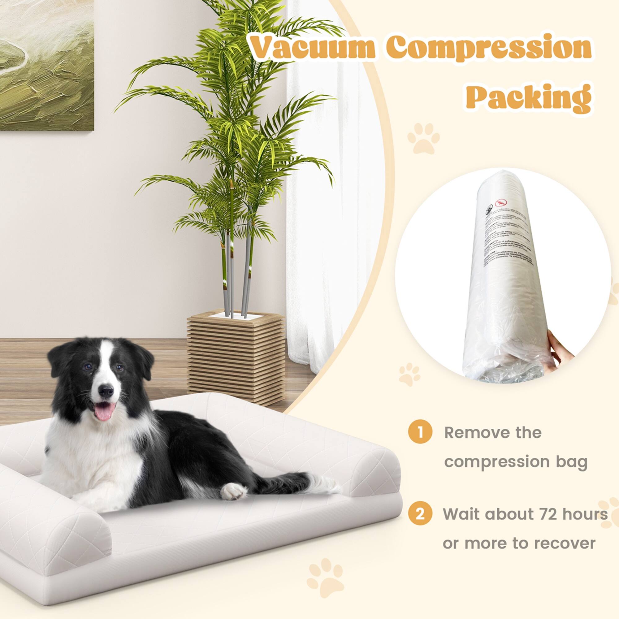 Vacuum Compression Packing

1. Remove the compression bag
2. Wait about 72 hours or more to recover