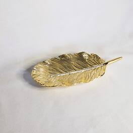 Jiallo - Stainless Steel Leaf dish 14.25 x 7" - Gold