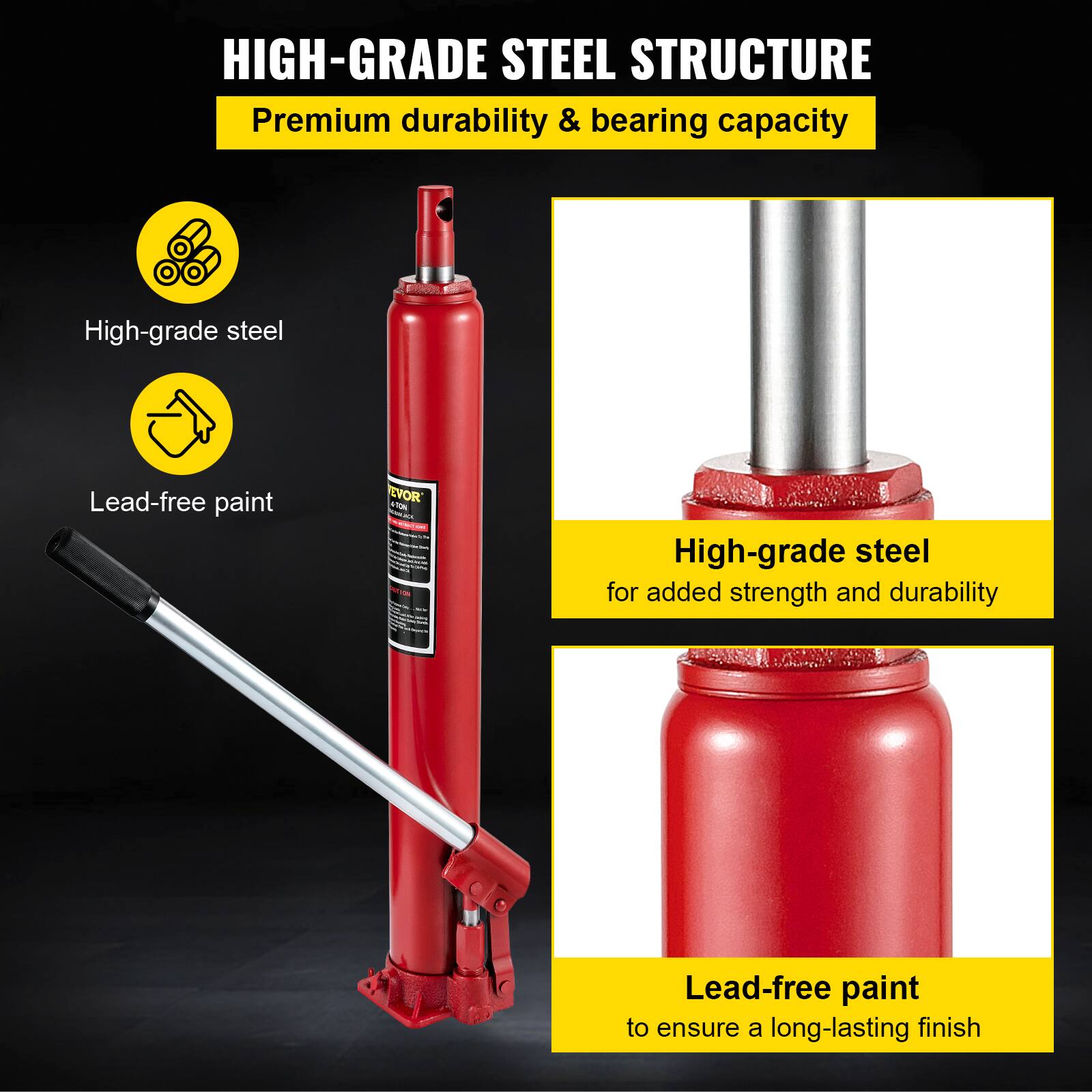 HIGH-GRADE STEEL STRUCTURE  
Premium durability & bearing capacity  

High-grade steel  
Lead-free paint  

High-grade steel for added strength and durability  
Lead-free paint to ensure a long-lasting finish