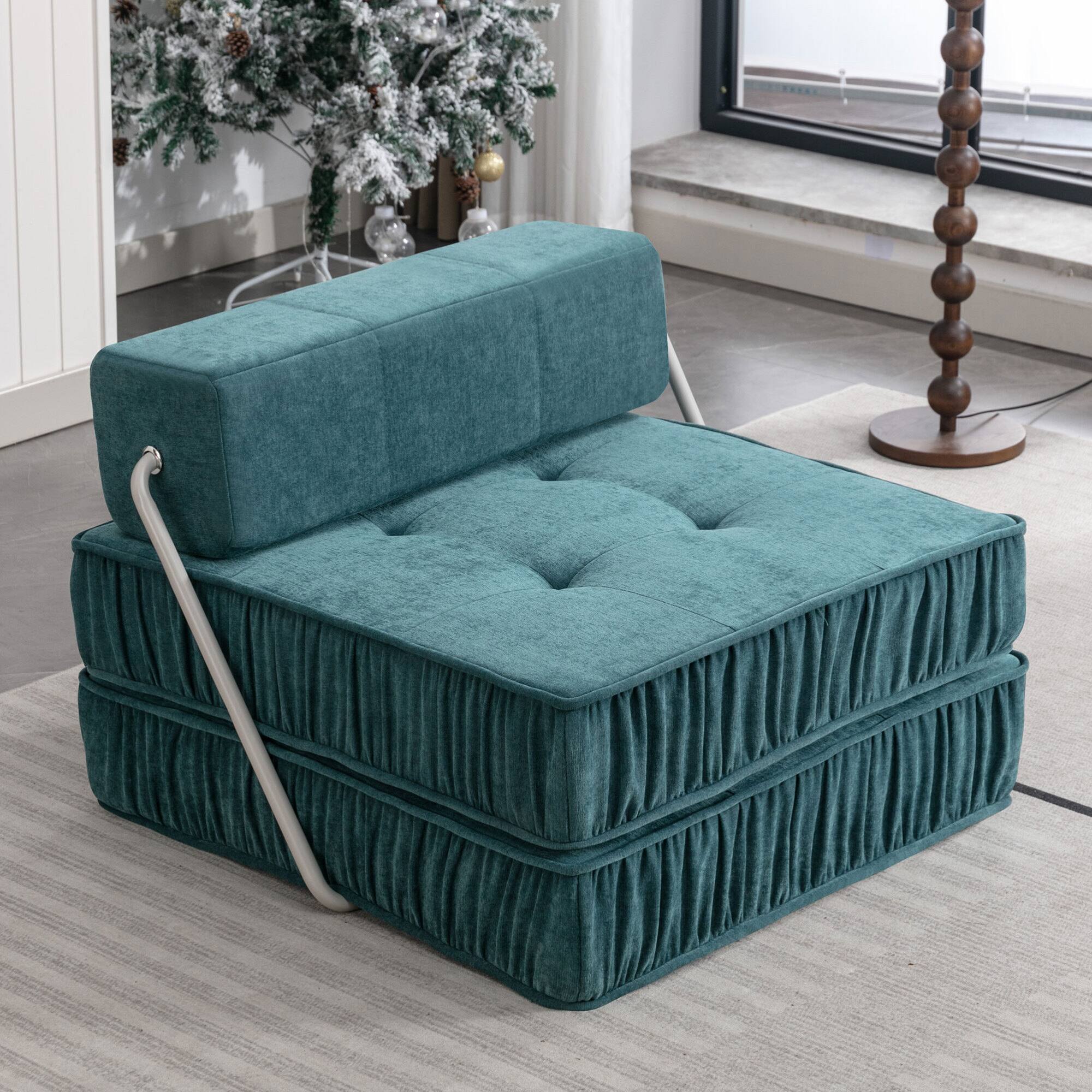 Alt View 8. GOODSILO - Convertible Folding Sofa Bed with Removable Back Cushion for Living Room Guest Room Home Office Apartment Small Space - Green.