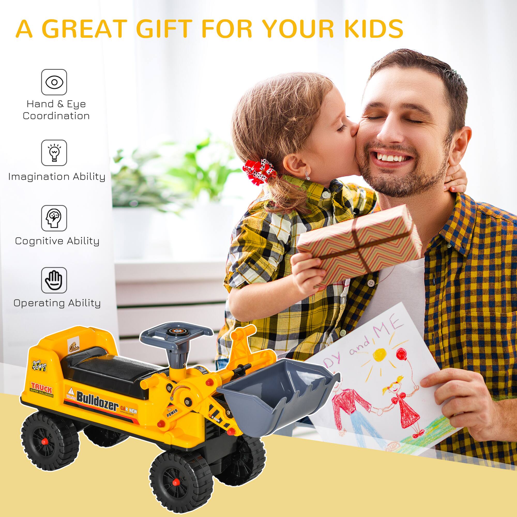 A GREAT GIFT FOR YOUR KIDS

- Hand & Eye Coordination
- Imagination Ability
- Cognitive Ability
- Operating Ability

Bulldozer