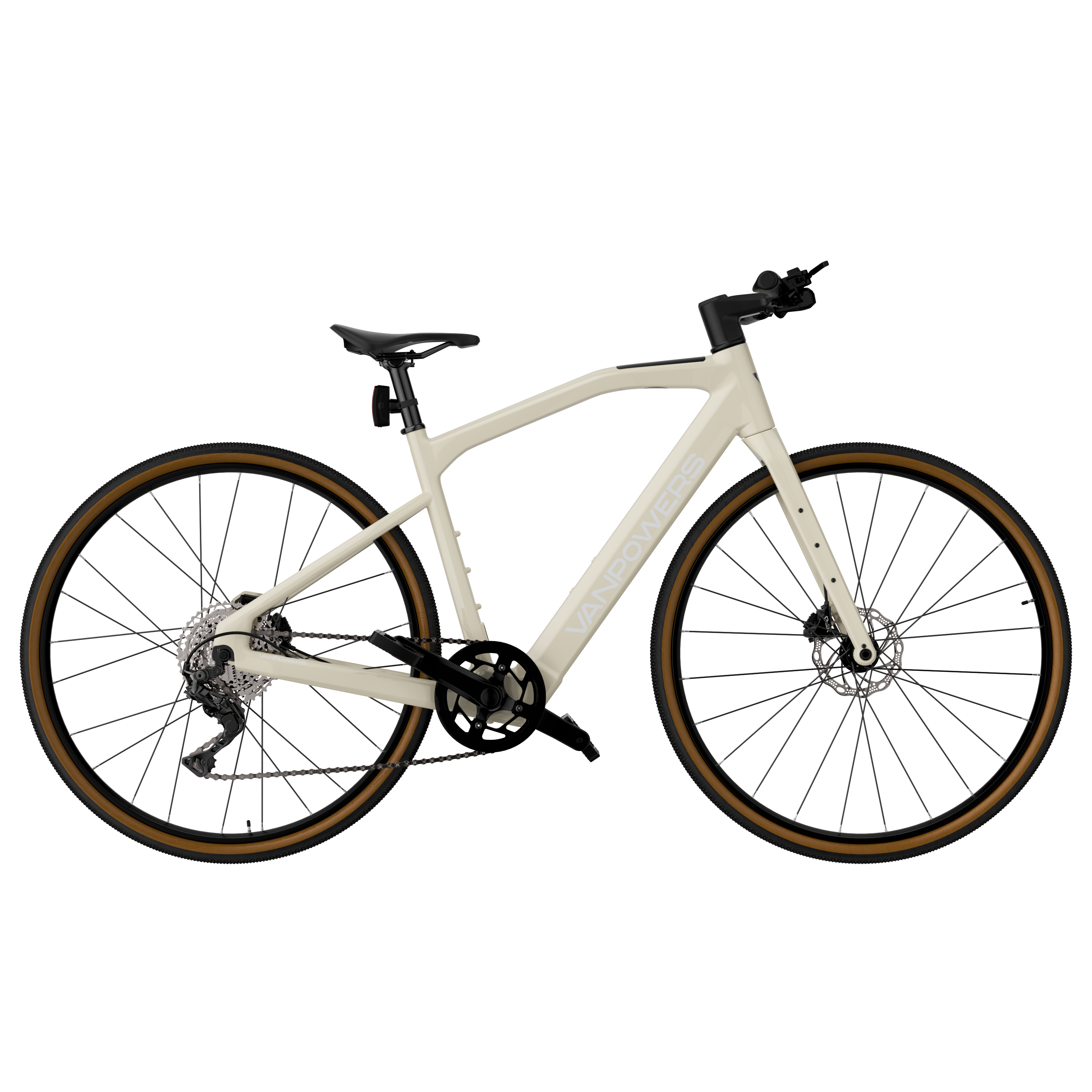 Angle. Vanpowers - UrbanCross-Pro 350W Lightweight Gravel E-Bike - Sand Yellow.