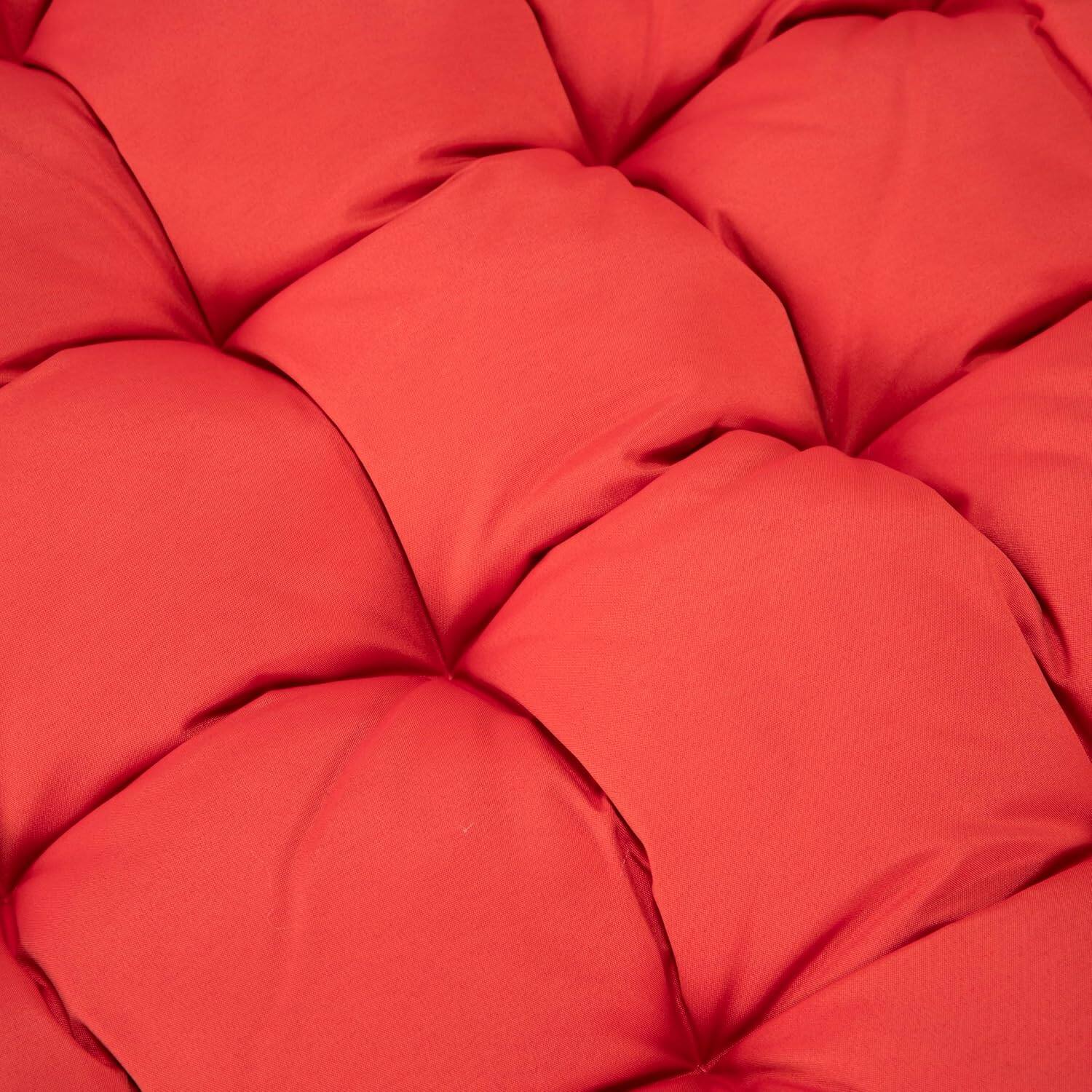 Alt View 2. LeisureMod - LeisureMod 2-Person Egg Chair Cushion with Headrest - Folding Double Swing Chair Replacement Pad, Weather-Resistant - Red.