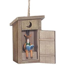 Ganz - Outhouse with Deer Inside Resin Hanging Christmas Ornament 3.5 inch - Multicolor