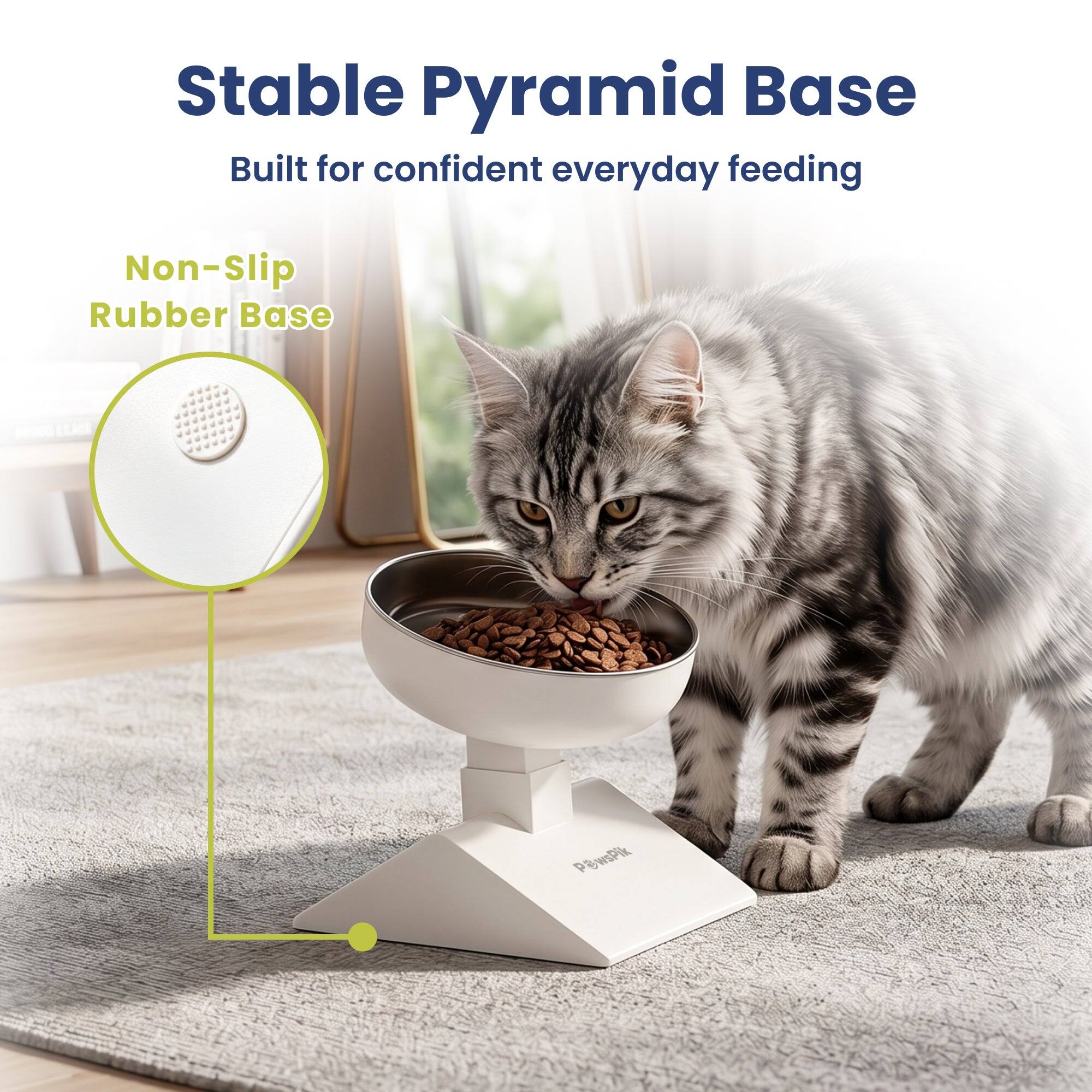 Stable Pyramid Base  
Built for confident everyday feeding  

Non-Slip Rubber Base