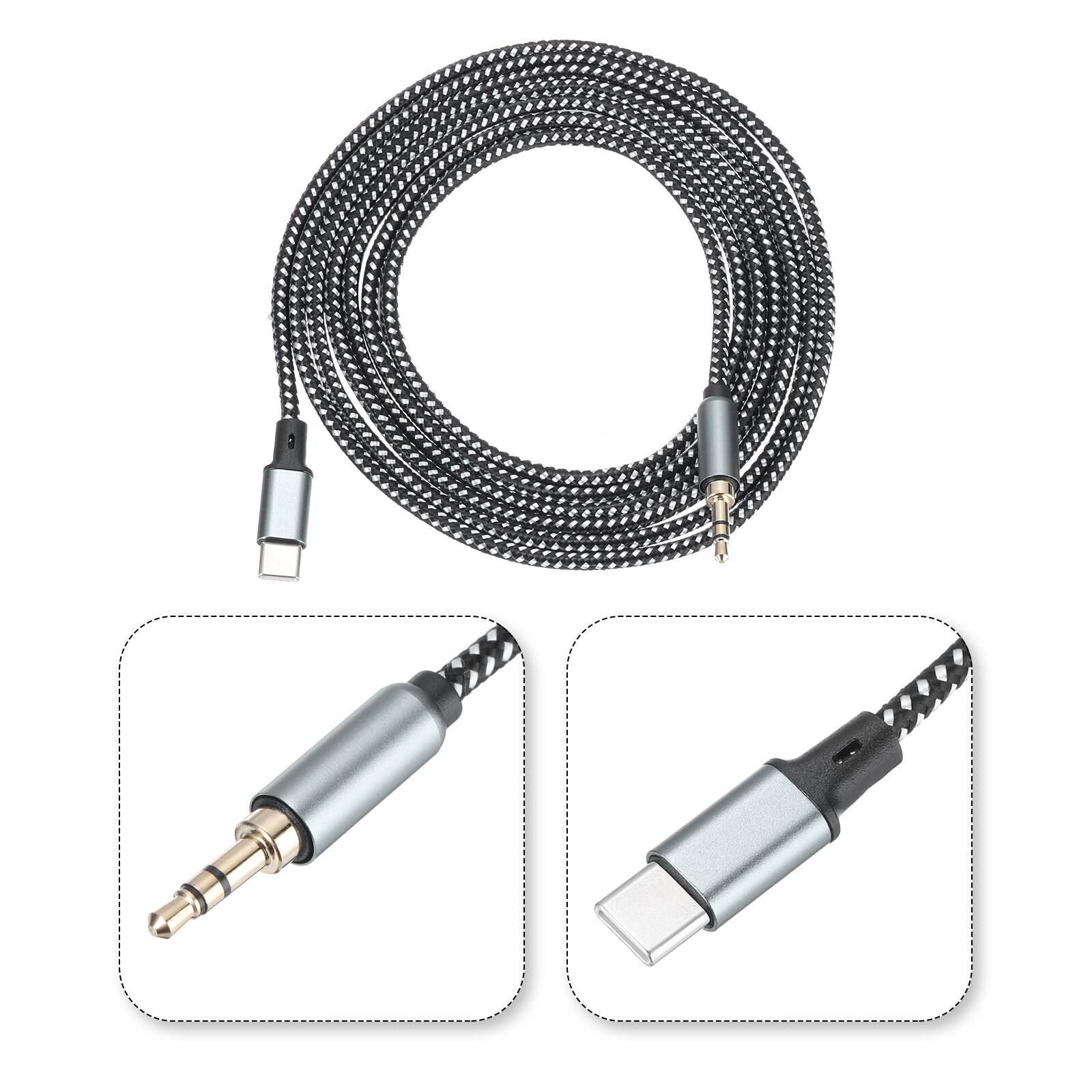 Alt View 2. Unique Bargains - 6.7ft USB-C to 3.5mm TRS Audio Aux Cable for HiFi Sound on Phone, Laptop & Car Stereo - Black.