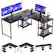 Alt View 14. Bestier - Bestier 59inch L Shaped Desk with Shelves Home Office Gaming Computer Desk - black.