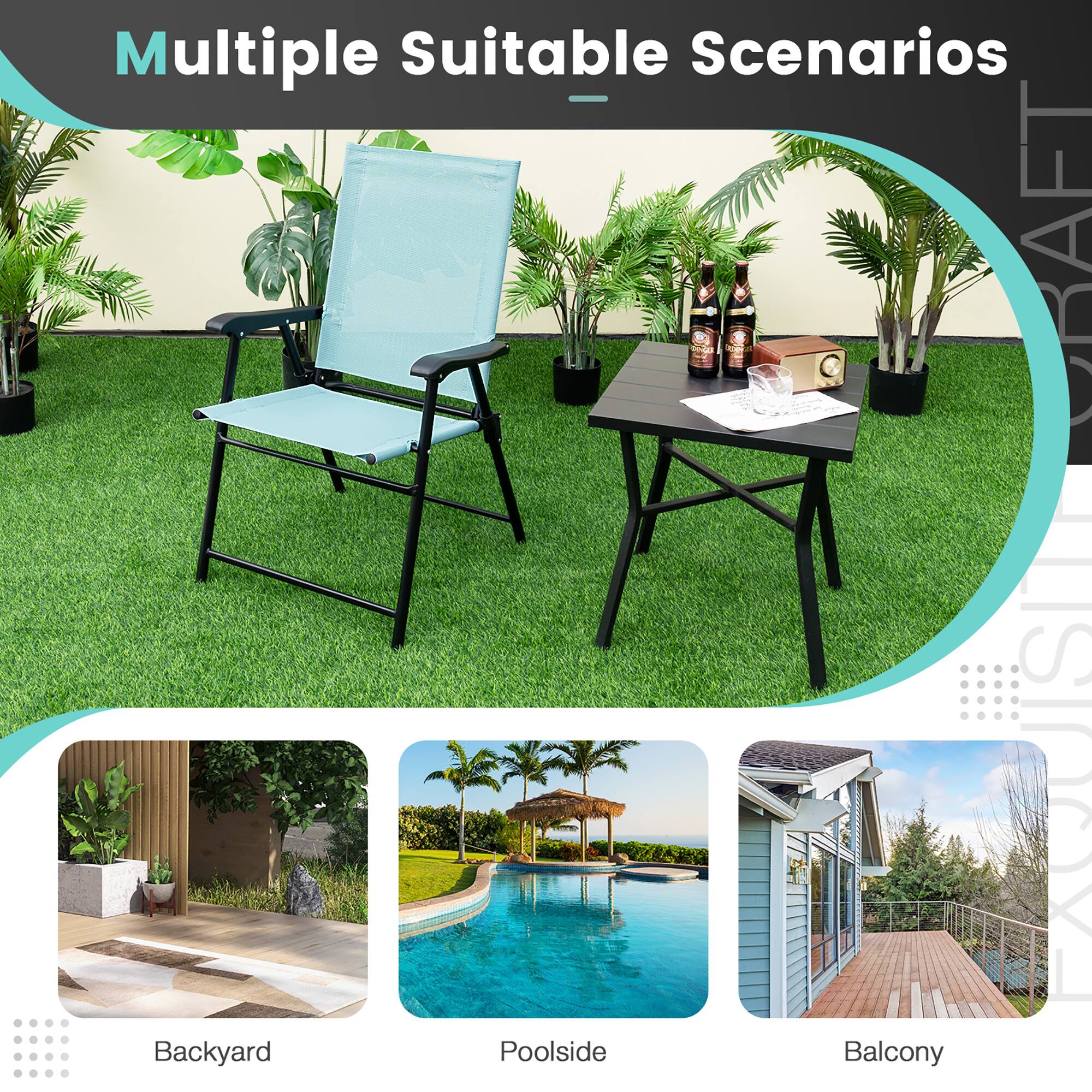 Multiple Suitable Scenarios

Backyard

Poolside

Balcony