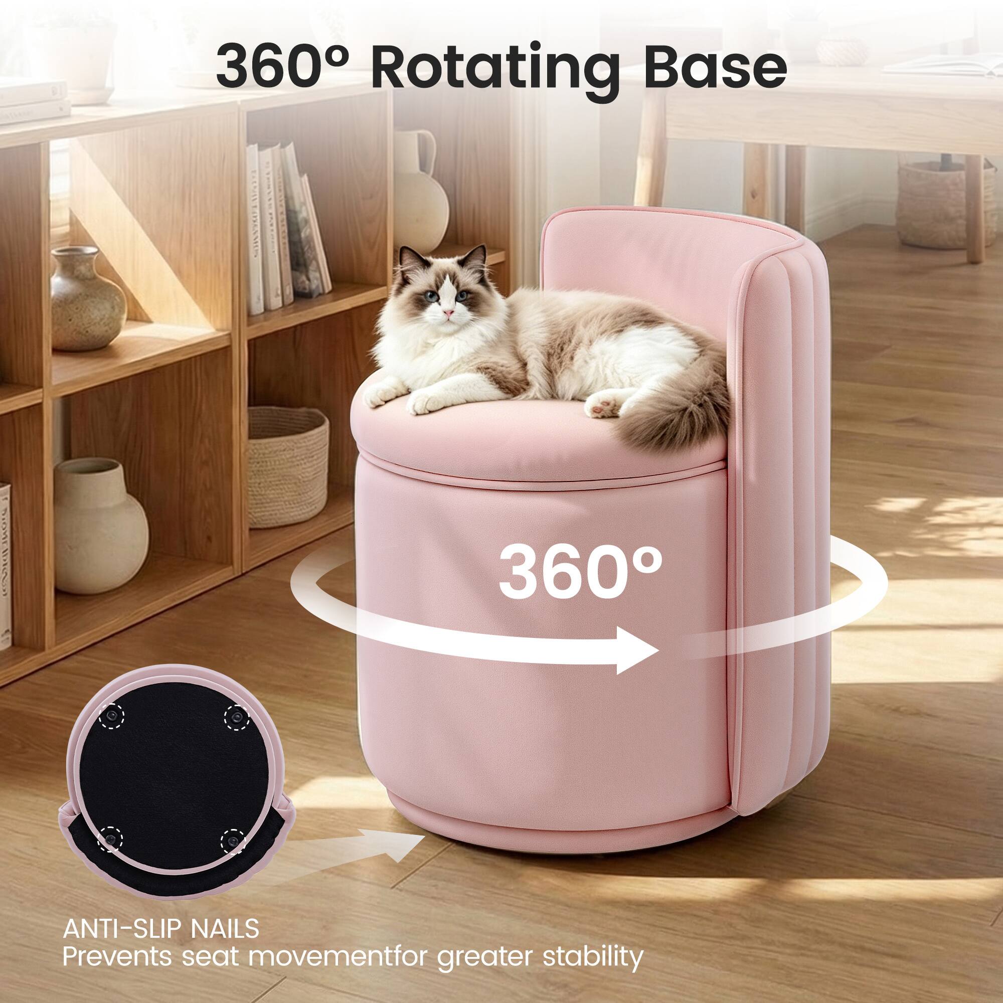 360° Rotating Base

ANTI-SLIP NAILS
Prevents seat movement for greater stability