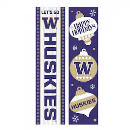Evergreen Enterprises - Washington Huskies 47" Double Sided Christmas Leaner Fan Sign - Multicolor