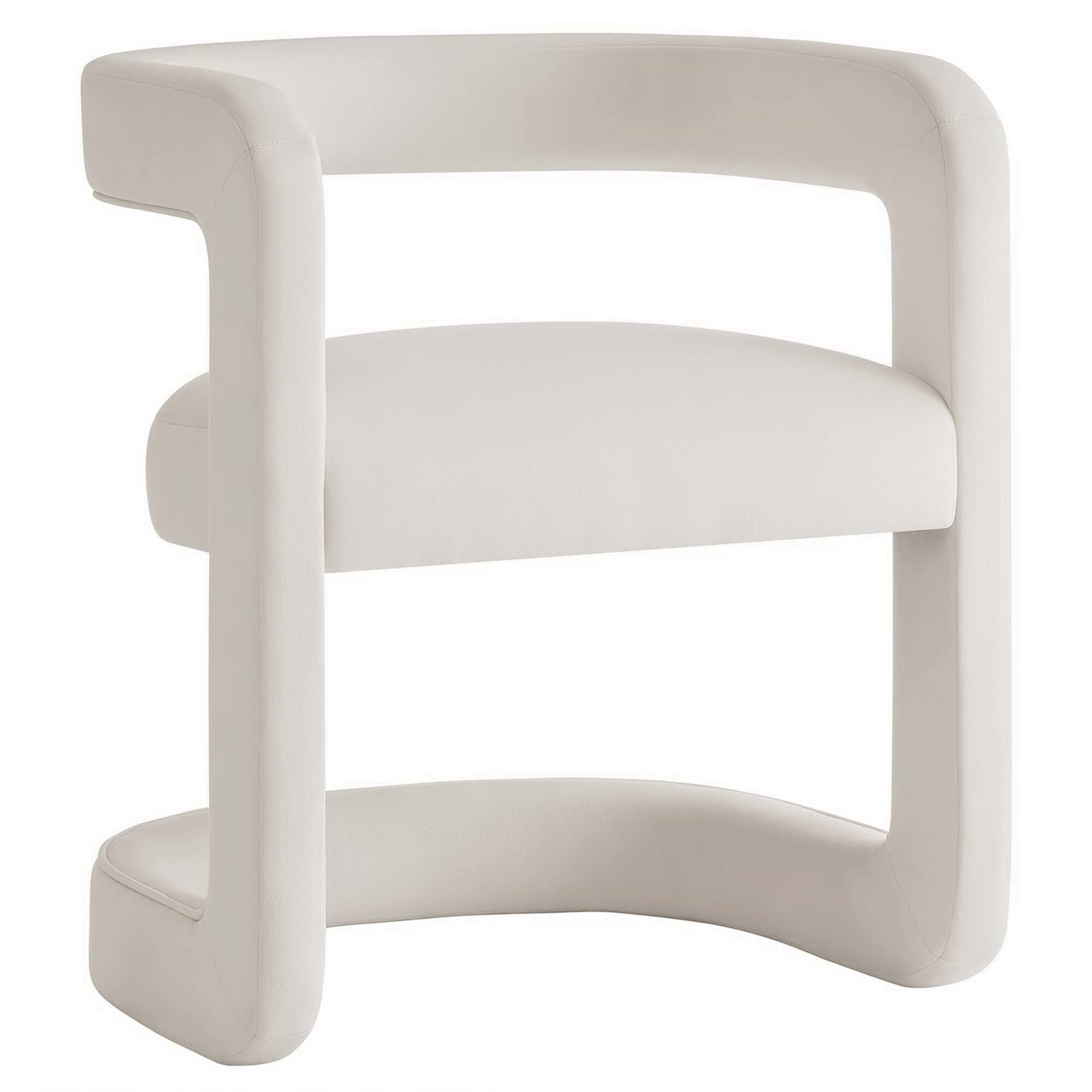 Angle. Modway - Winslow Performance Velvet Barrel Accent Chair by Modway - Alabaster.