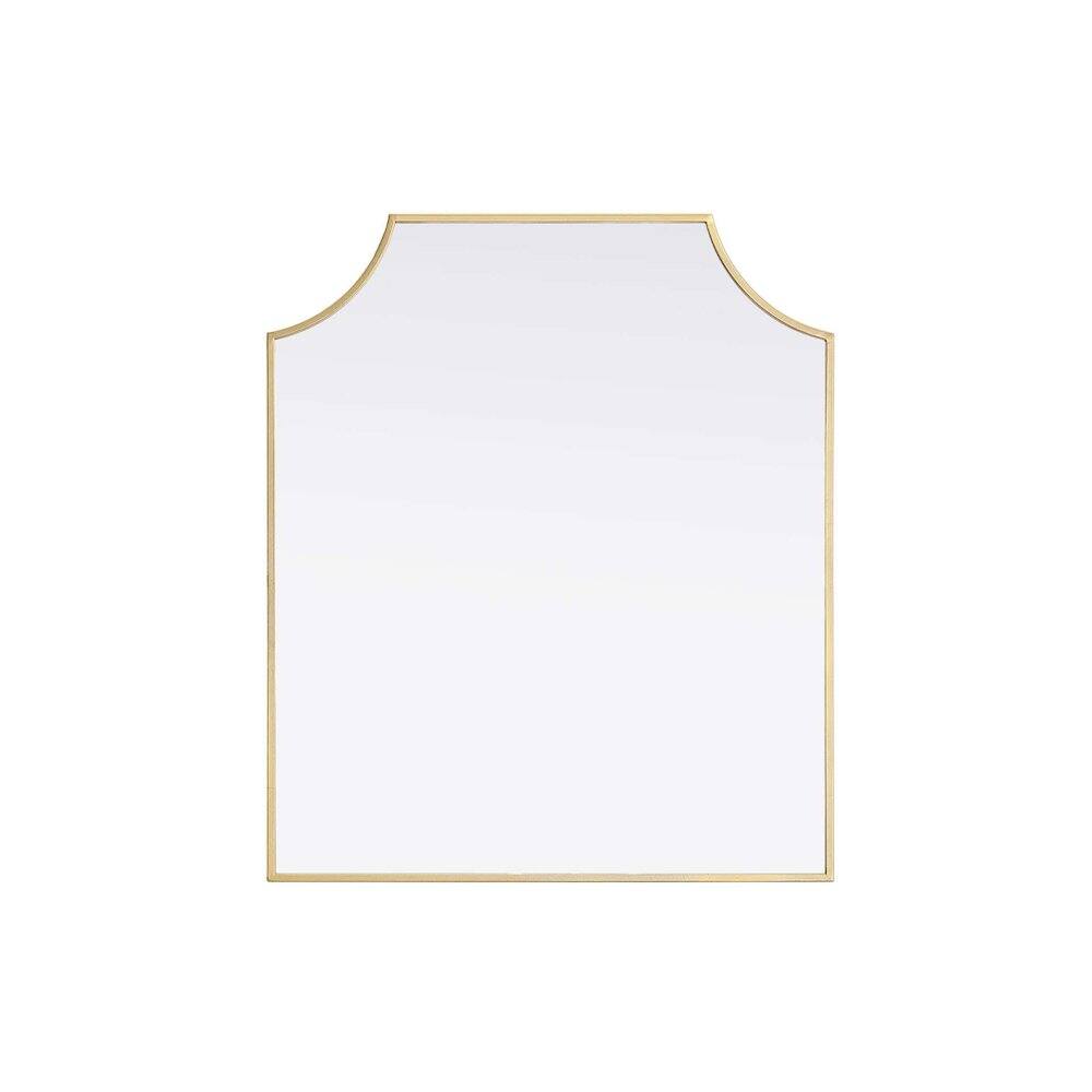 Alt View 2. Elegant Kitchen and Bath - Notched Metal Mirror 27x32 inch in Brass - Brass.