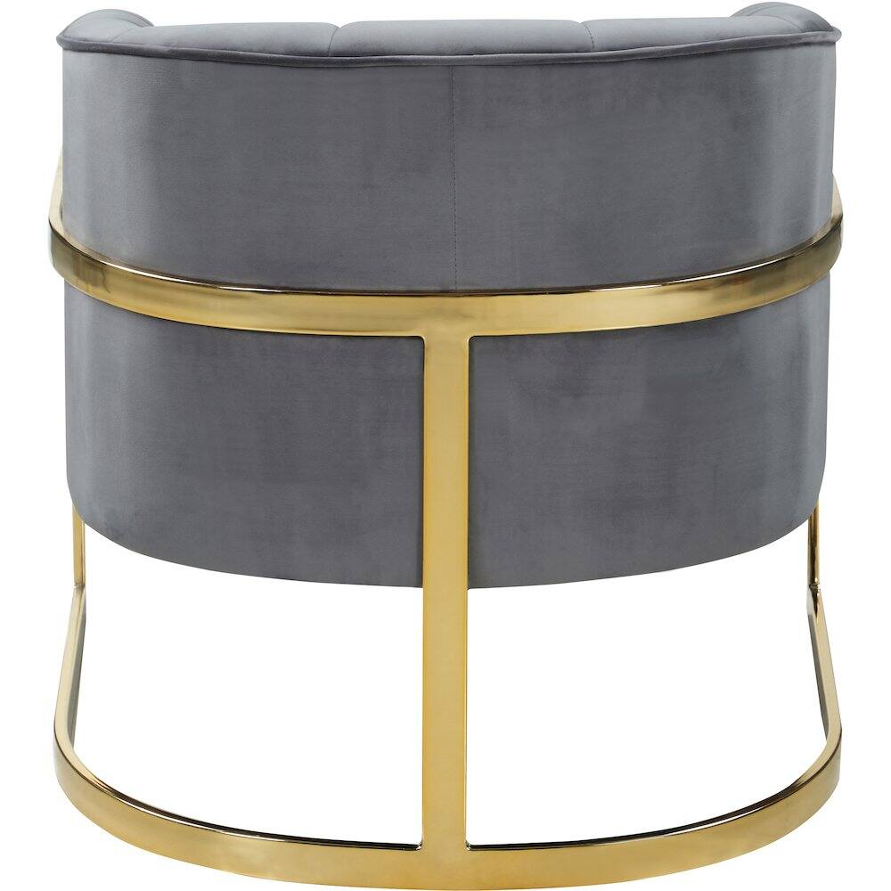 Alt View 1. Meridian Furniture - Carter Grey Velvet Accent Chair - Grey.