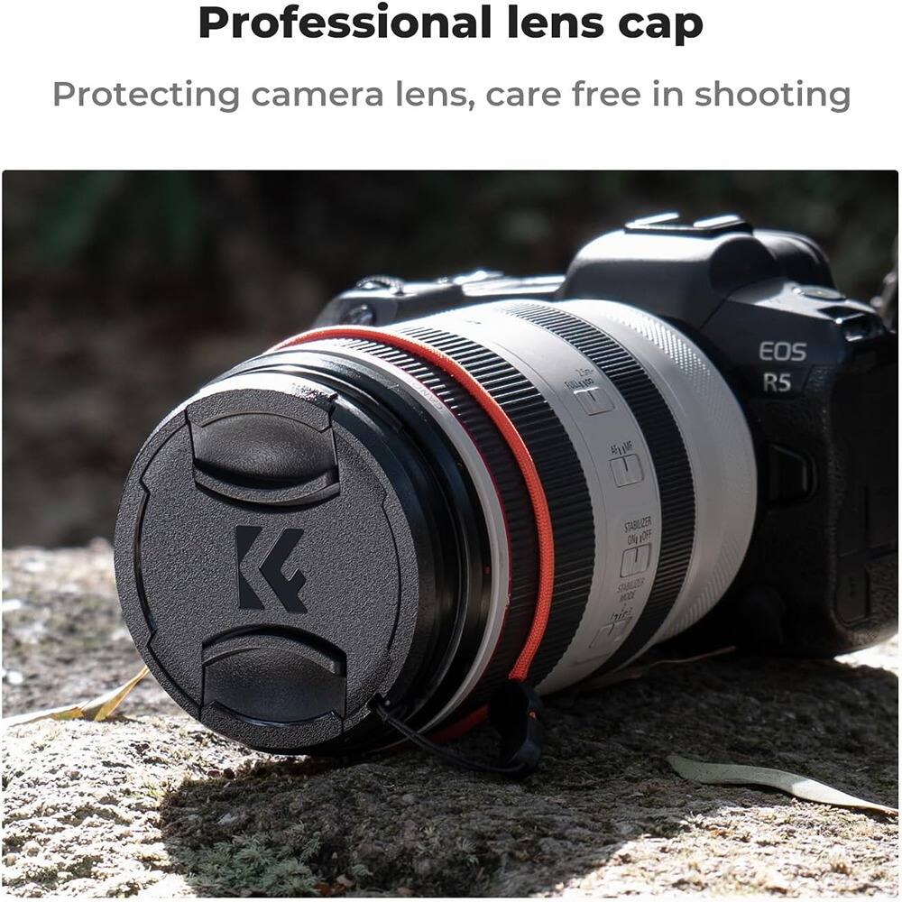 Professional lens cap  
Protecting camera lens, care free in shooting  

EOS R5