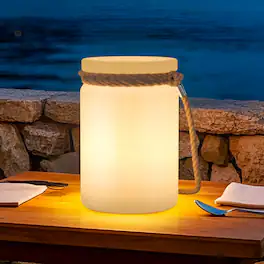 Reds Spade - Led Lamp Lantern Table Cordless Shower Rgb And Warm White Dimmable For Indoor Outdoor Patio Camping - White A