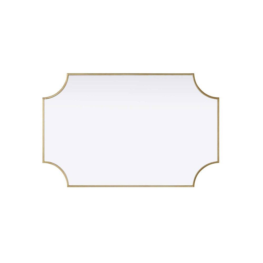 Alt View 2. Elegant Kitchen and Bath - Notched Metal Mirror 27x42 inch in Brass - Brass.