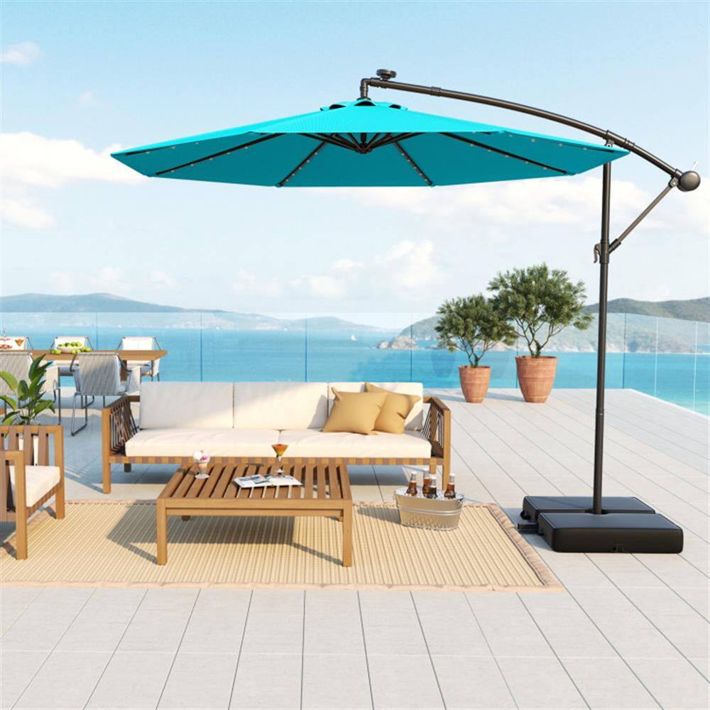 Alt View 4. Kadyn - Outdoor Garden Umbrella,Market Umbrella,10 Ft Patio Umbrella Offset Cantilever Umbrella with 40 Solar Powered Lights.