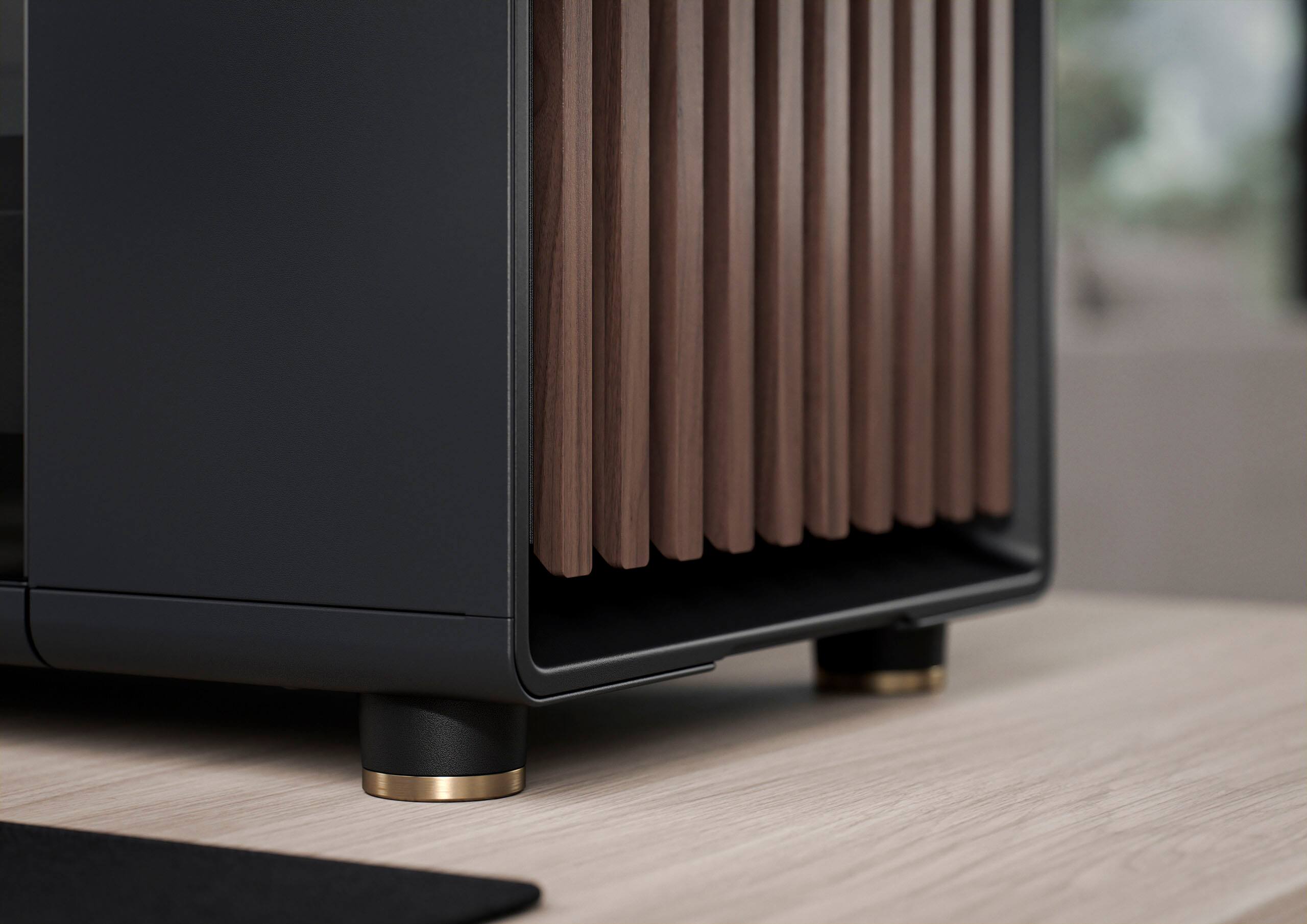 Alt View 26. Fractal Design - North Charcoal Black Chassis with Walnut Front and Dark Tinted TG Side Panel Mid-Tower PC Case - Black.