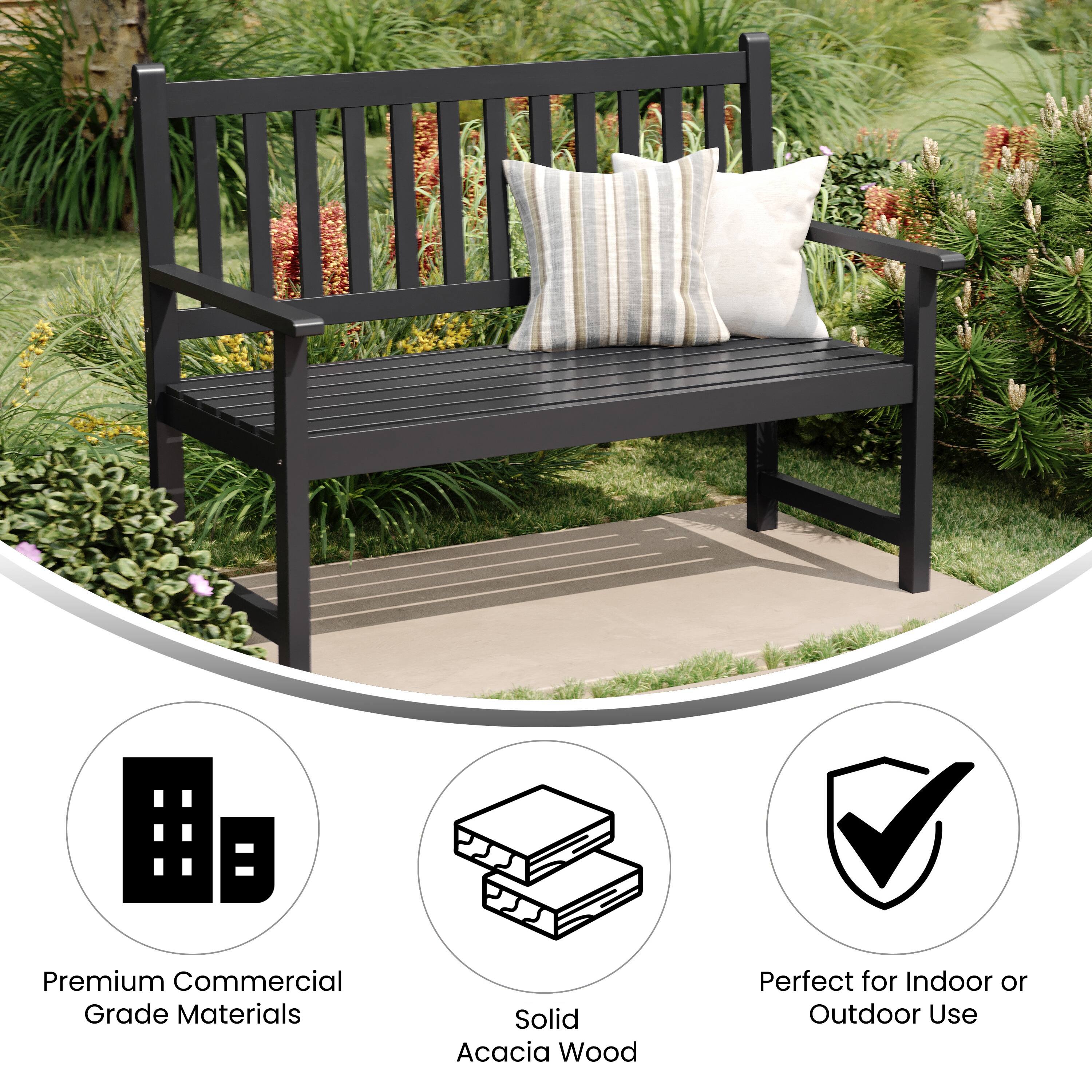 Premium Commercial Grade Materials  
Solid Acacia Wood  
Perfect for Indoor or Outdoor Use