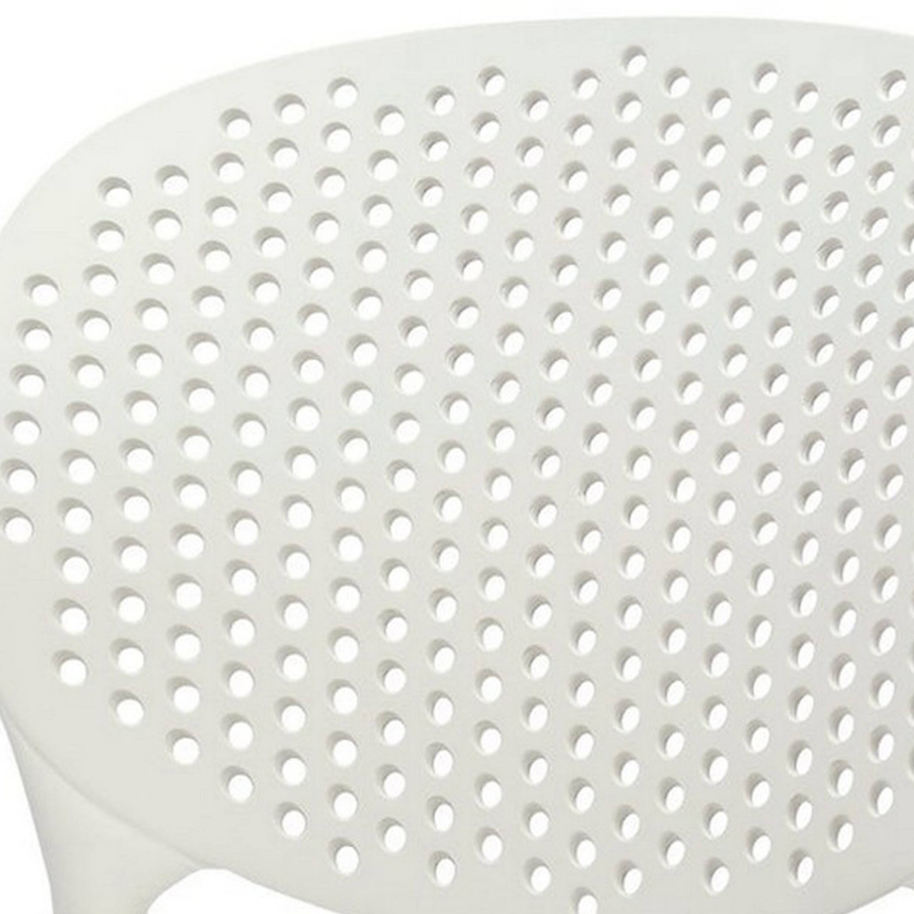 Left. Manhattan Lane - Gyna 14 Inch Kids Side Chairs, Set of 4, Round Dotted Backrest, Armless - White.