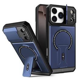 UUCOVER - For Apple iPhone 17 Pro Max Magnetic Case with Flip Camera Cover , Compatible with MagSafe, Hidden Kickstand Phone Cover - Blue