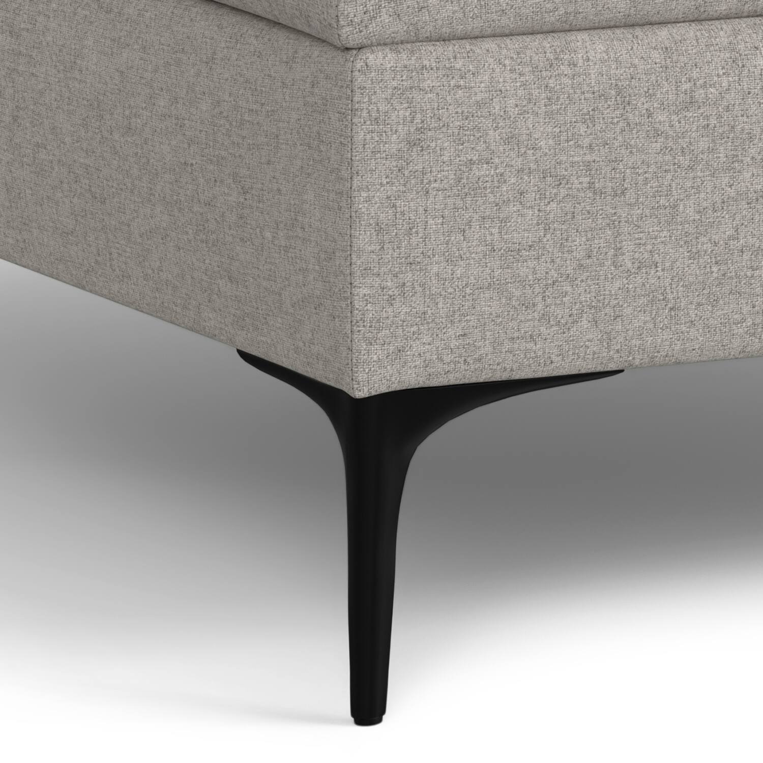 Alt View 6. Simpli Home - Rebecca 36 inch Contemporary Coffee Table Storage Ottoman with Lift Up Lid in Cloud Grey Polyester Linen, Assembled - Cloud Grey.