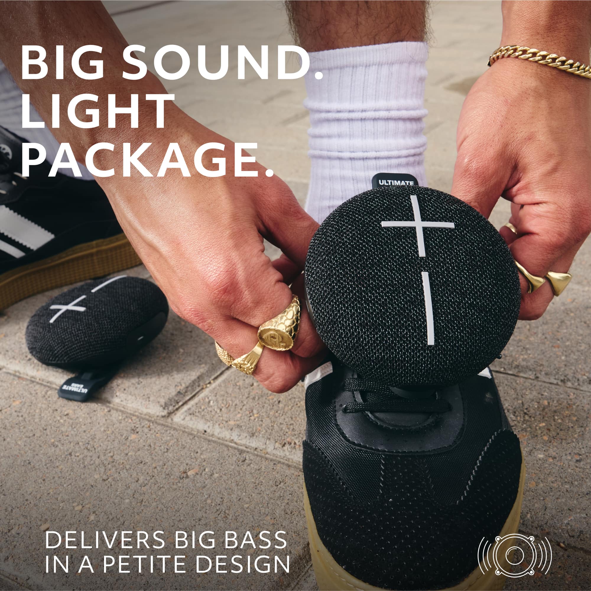 "Big Sound. Light Package. Ultimate X SVe AnIW Delivers Big Bass in a Petite Design."