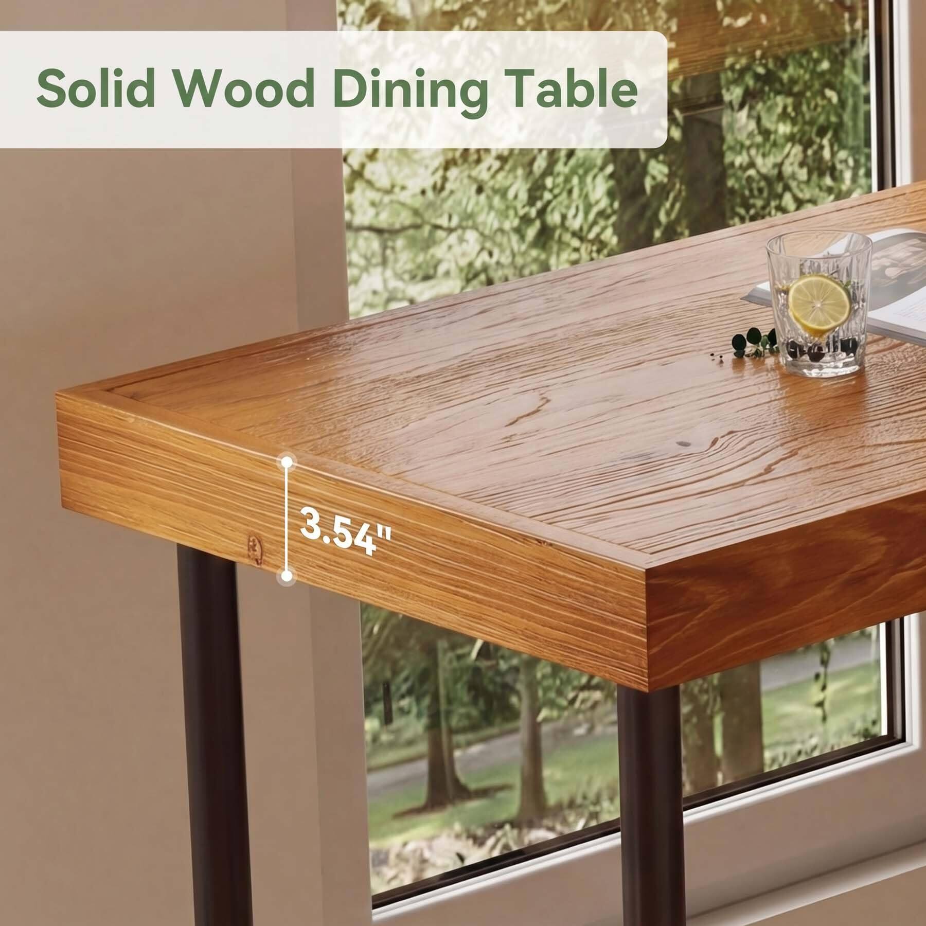 Tribesigns 71 Inch Long Solid Wood Counter Height Dining Table Brown ...
