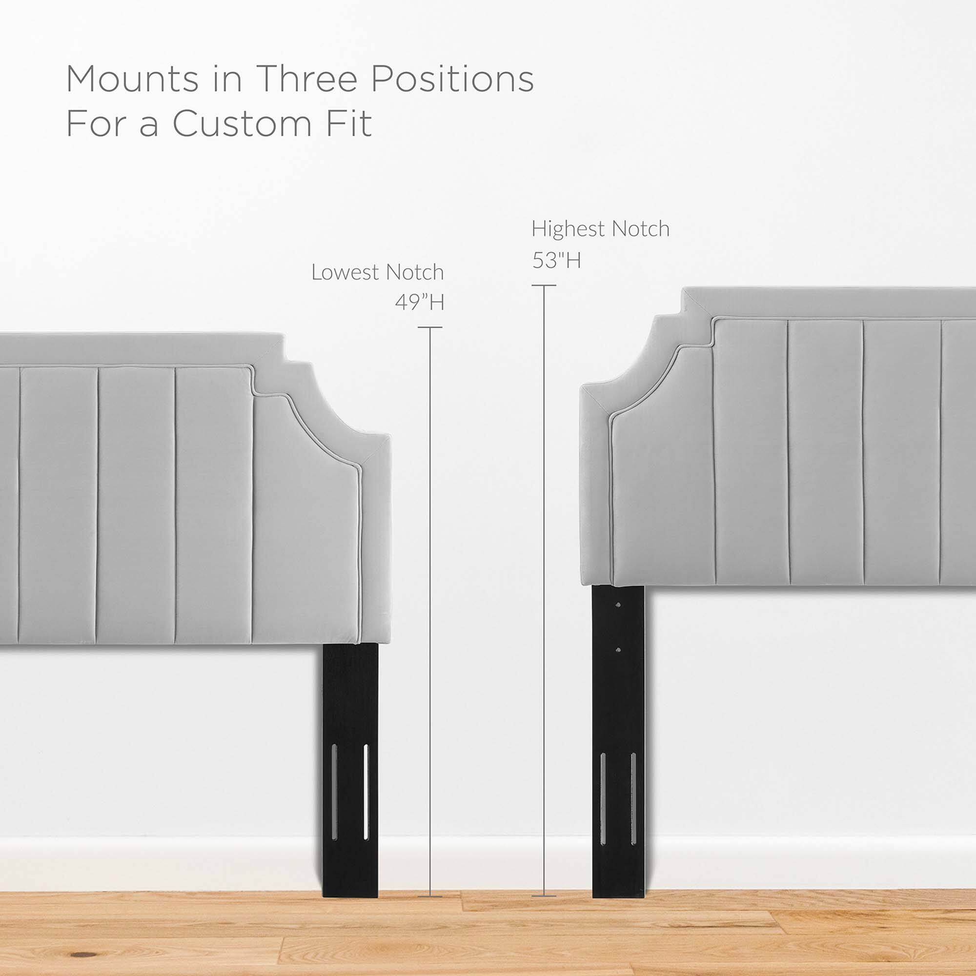 Mounts in Three Positions  
For a Custom Fit  

Lowest Notch  
49"H  

Highest Notch  
53"H