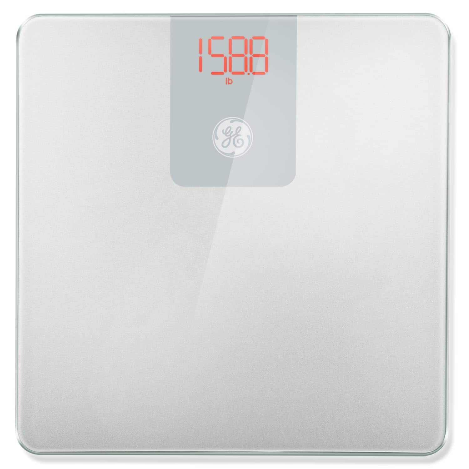 Front. GE - GE Smart Digital Bathroom Scale, Accurate Bluetooth Body Weight and BMI with App, 400lb Capacity - Silver.