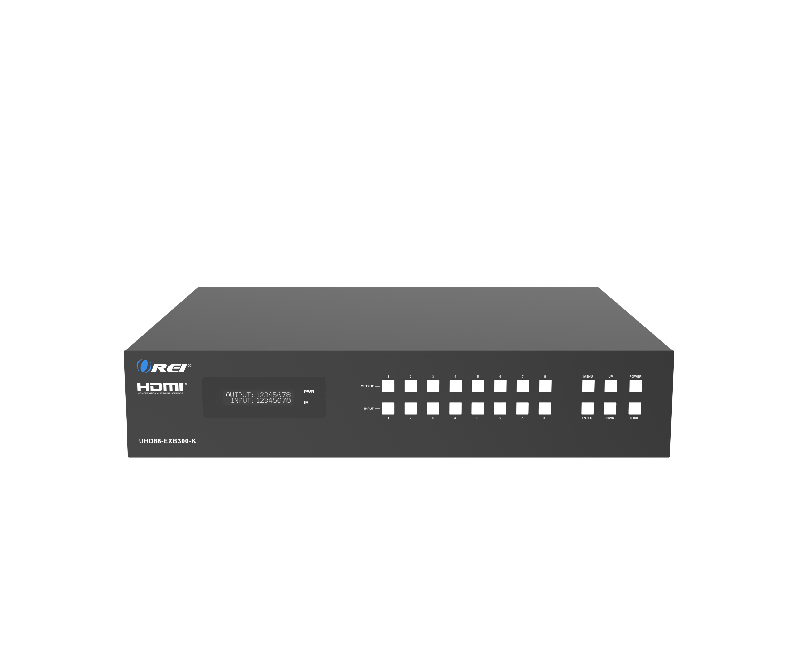 REI HDMI  
OUTPUT: 12345678  
INPUT: 12345678  
- - - - oe c d d . d . - - - 5 : a T d d T T a T |  
I I UHDS-EX300-K