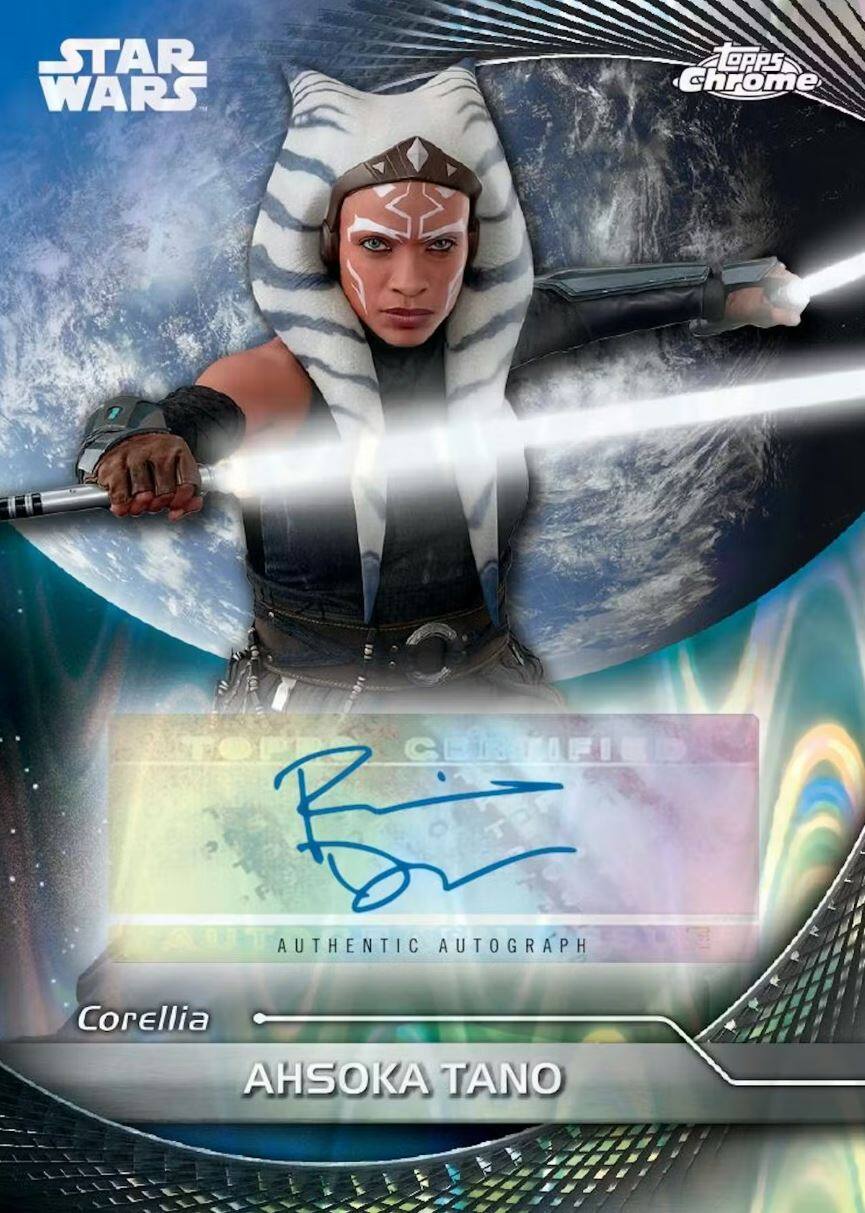 STAR WARS  
TOPPS Chrome  
CERTIFIED  
TOP AUTHENTIC AUTOGRAPH  
Corellia  
AHSOKA TANO