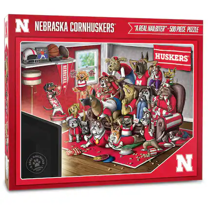NEBRASKA CORNHUSKERS
"A REAL NAILBITER" - 500 PIECE PUZZLE
NEBRASKA
HUSKERS
"A REAL NAILBITER" - PURDRED FANS