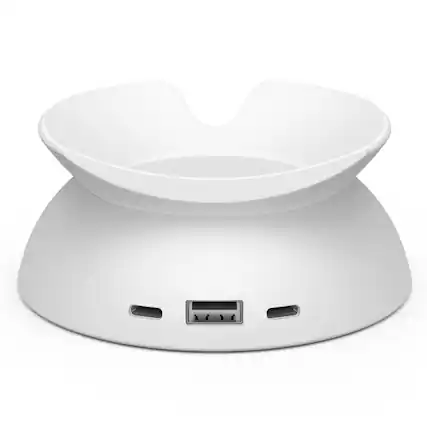 Front. Amazon - Echo Spot Charging Stand - White.