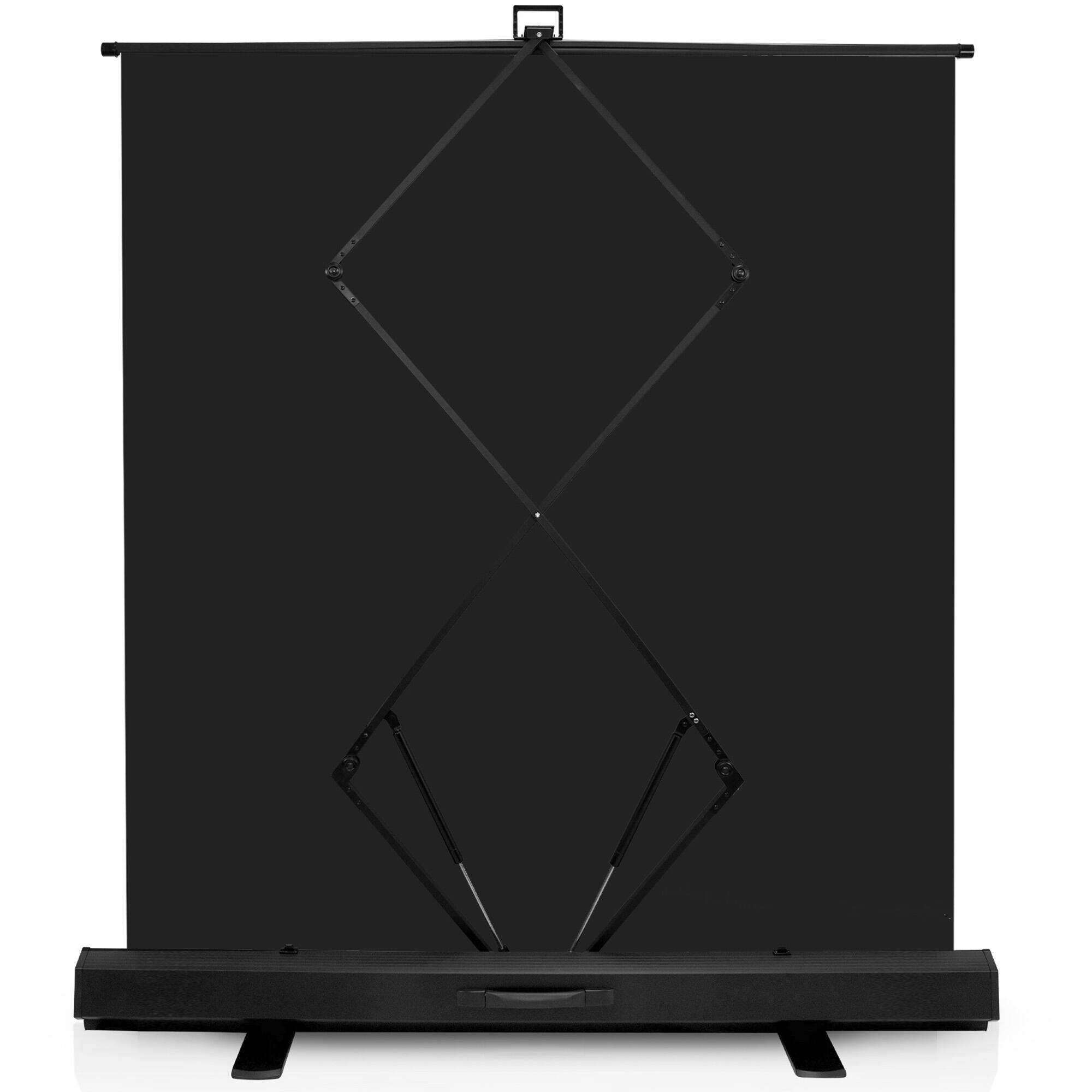 Left. KHOMO GEAR - Pull-Up Black Backdrop – Wrinkle-Free Chroma Key Screen for Studio, Video, and Streaming Use - Black.