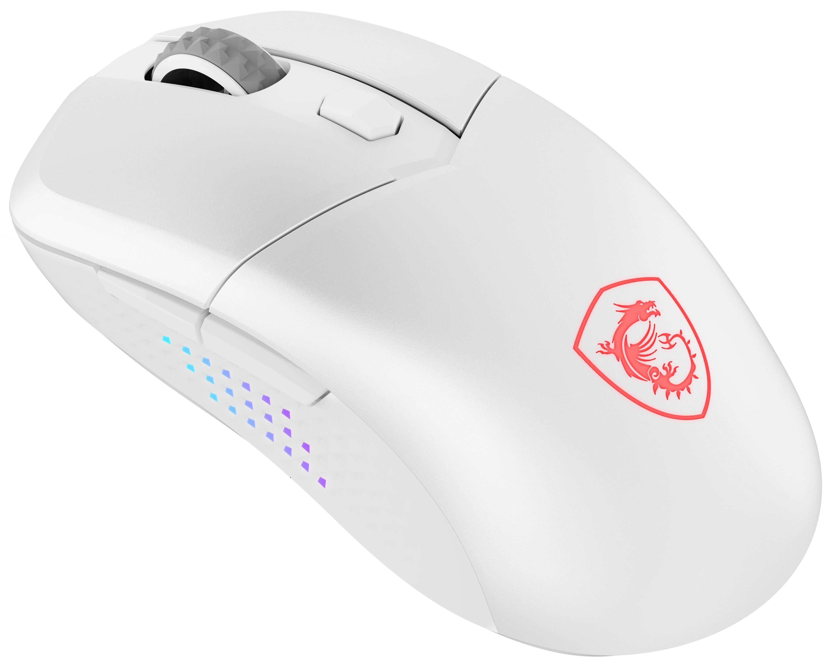 Left. MSI - Versa 300 Elite Lightweight Wireless 26000 DPI Optical 60M+ Click OMRON Switch Gaming Mouse - White.