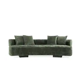 Manhattan Comfort - Verandah Mid-Century Modern 112" Chenille Sofa - Olive Green