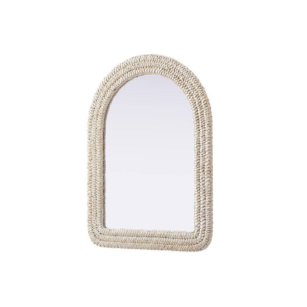 Alt View 1. Elegant Decor - Arch Cornhusk Mirror 27x36 in Linen White - Linen White.