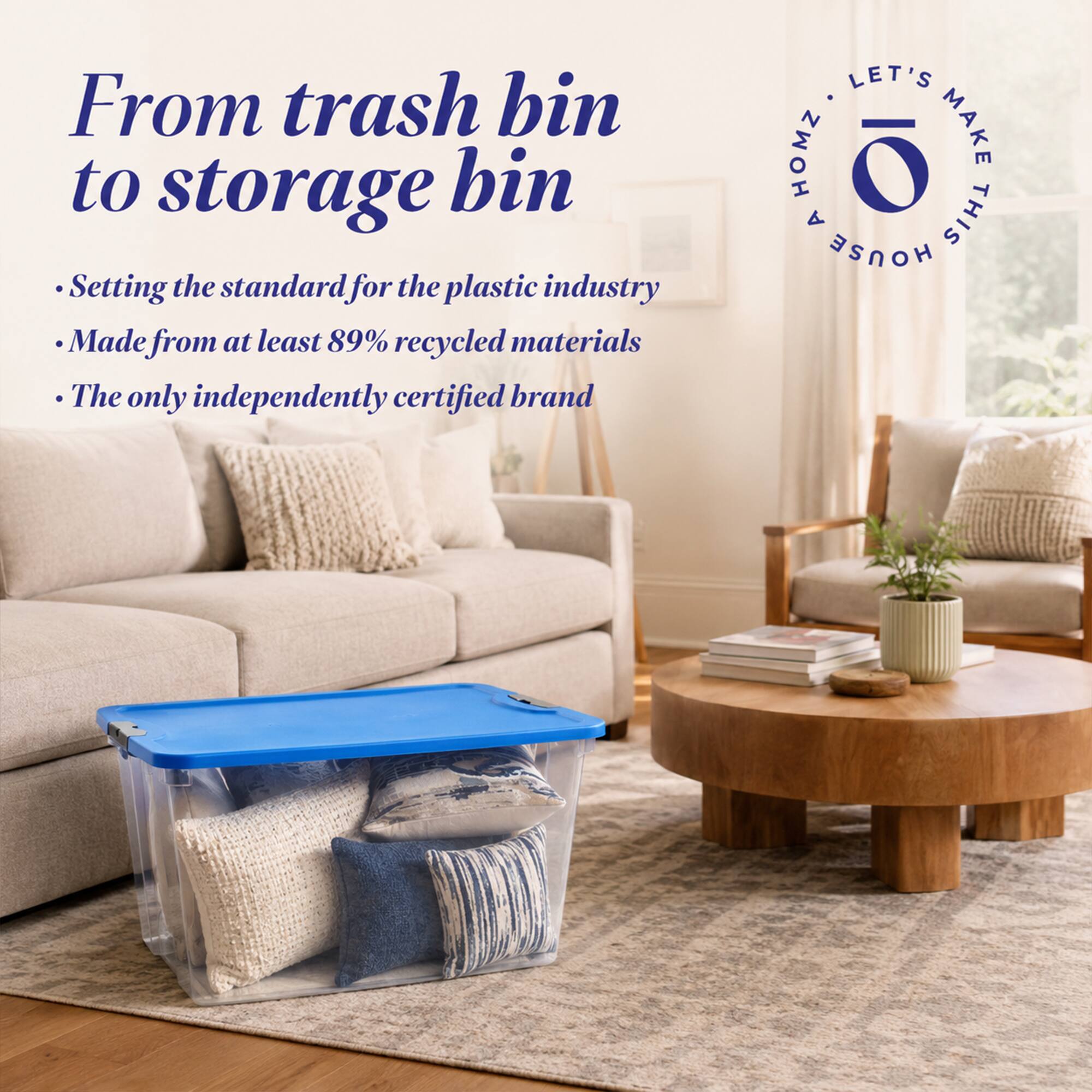 Homz 64 Qt Secure Latch Large Clear Stackable Storage Container Bin (4 ...