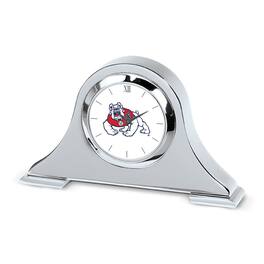 Jardine - Fresno State Bulldogs Primary Team Logo Napoleon Desk Clock - Silver