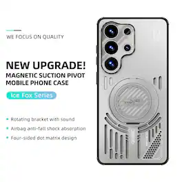 Dteck - Rugged Case for Samsung Galaxy S26 Ultra with Ring Stand, Magnetic Shockproof Slim Heat Dissipation Protective Cover - Gray