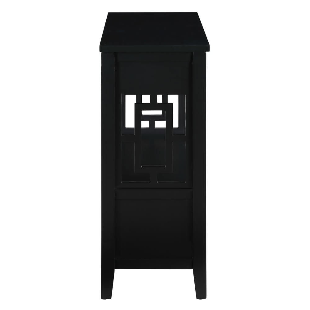 Alt View 8. Kadyn - 36'' Farmhouse Pine Wood Console Table Entry Sofa Table with 4 Drawers & 1 Storage Shelf for Entryway Living Room, Black - Black.